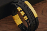 Forge Leather Bracelet (Gold)
